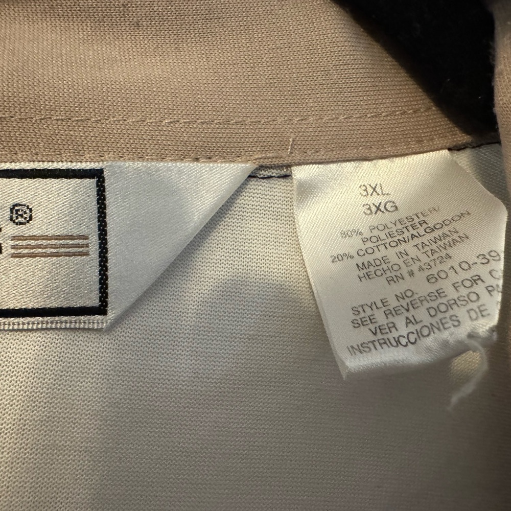 Classic Men's Striped Polo Shirt - Tan, Navy, and White. Versatile! Like new! - Picture 7 of 10